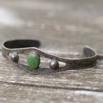 Vintage Sterling Turquoise Stamped Cuff