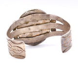 50's Vintage Agate Stamped Cuff Bracelet