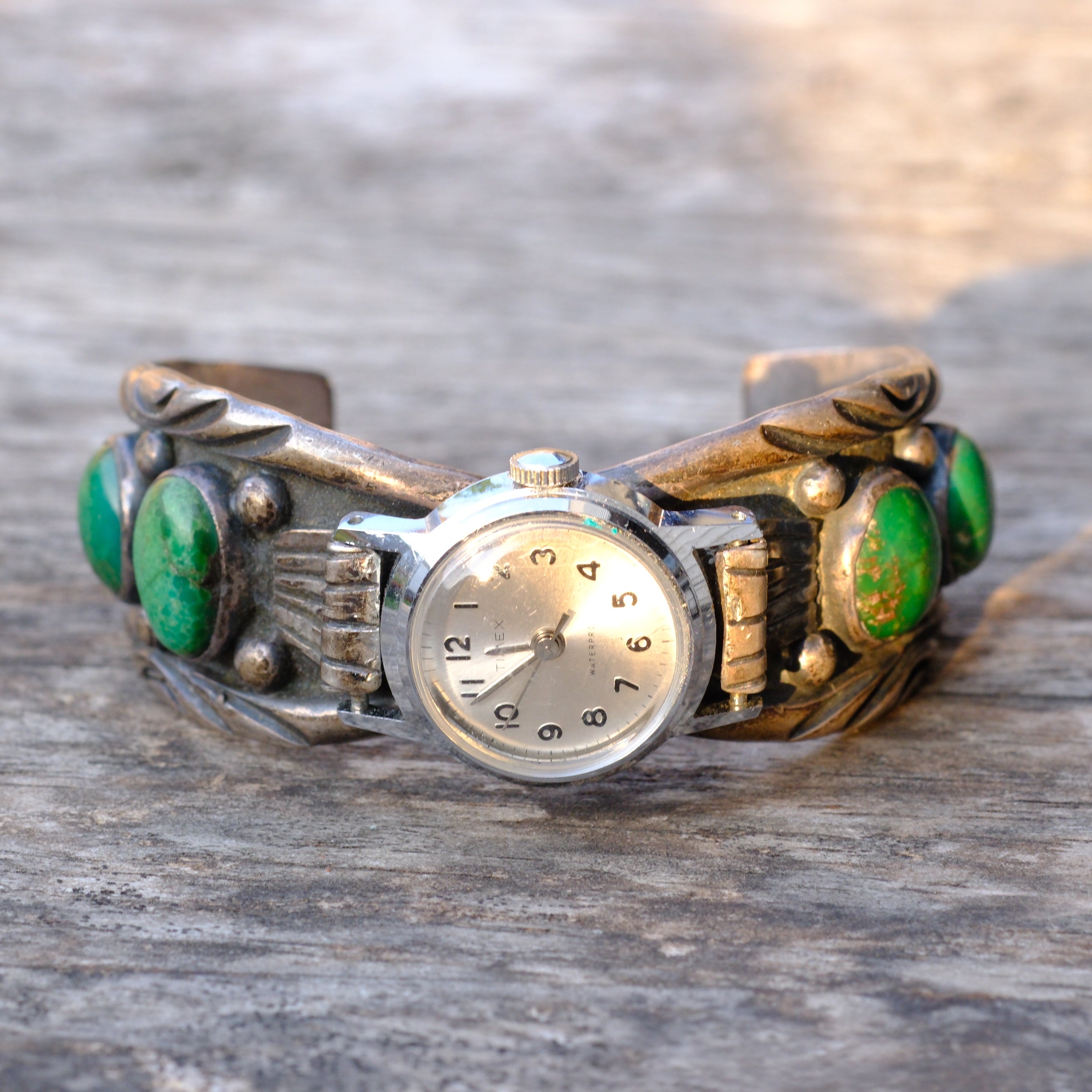 Vintage Sterling Turquoise Cuff Watch Cuff Bracelet