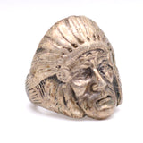 Vintage Sterling Silver Big Chief Ring 7.5