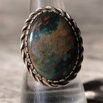 Vintage Sterling Bloodstone Roper Ring 8.5