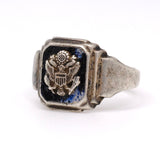 Vintage Sterling Army Signet Ring 10