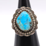 Vintage Sterling Turquoise Roper Ring 7