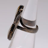 Vintage Sterling 2-Stone Mother Of Pearl Ring 3.25