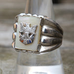 Vintage Sterling FOE Mother Of Pearl Ring 9