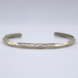 Vintage Sterling Stamped Triangle Cuff Bracelet 6.25"