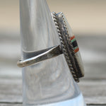 Vintage Sterling MOP Inlay Ring 8