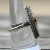Vintage Sterling MOP Inlay Ring 8