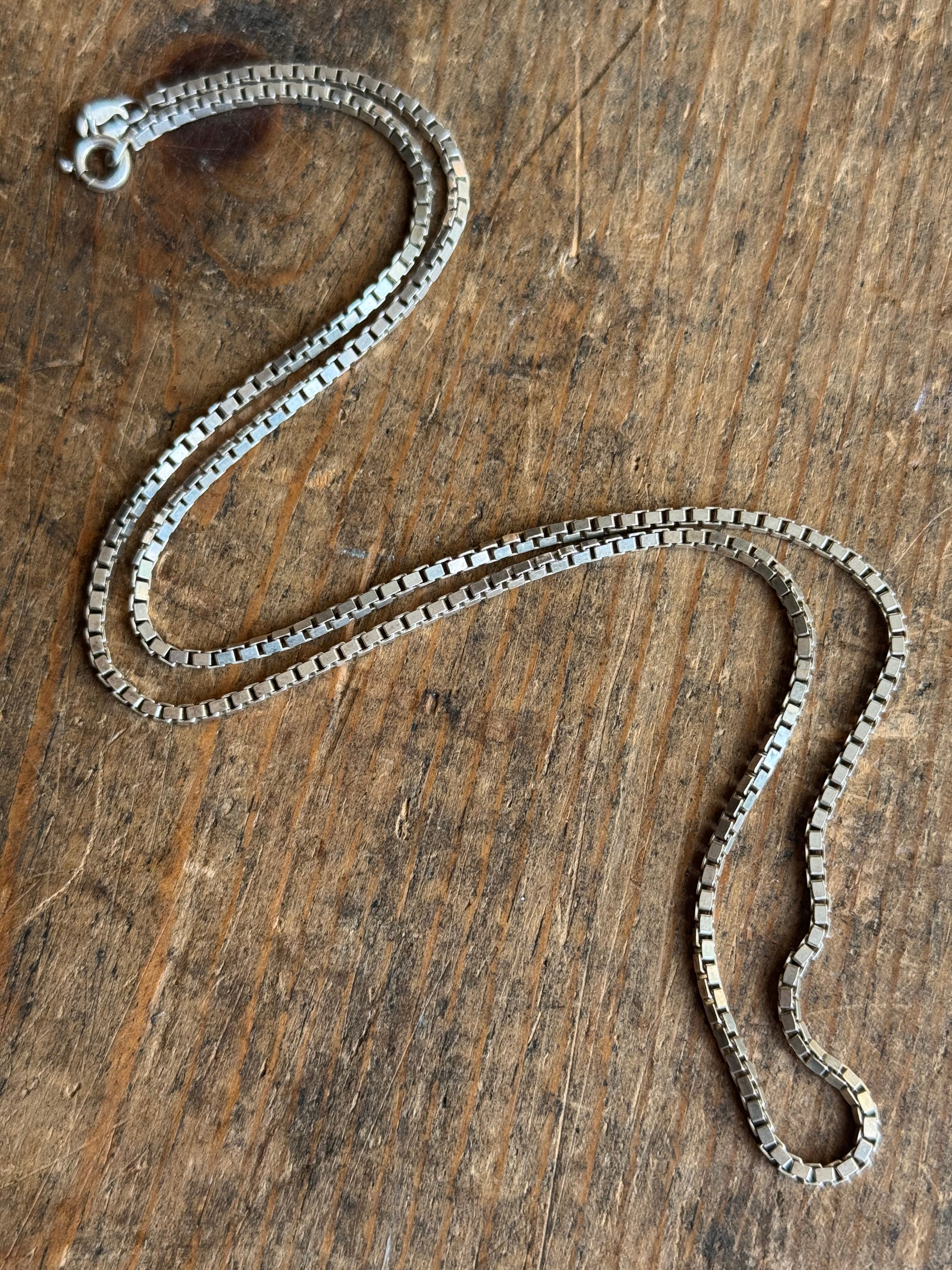 Vintage Sterling Silver 20” Box Chain