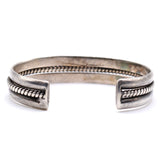 Vintage Sterling Silver Braided Cuff Bracelet 6.5"