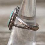 Vintage Sterling Turquoise Roper Ring 6