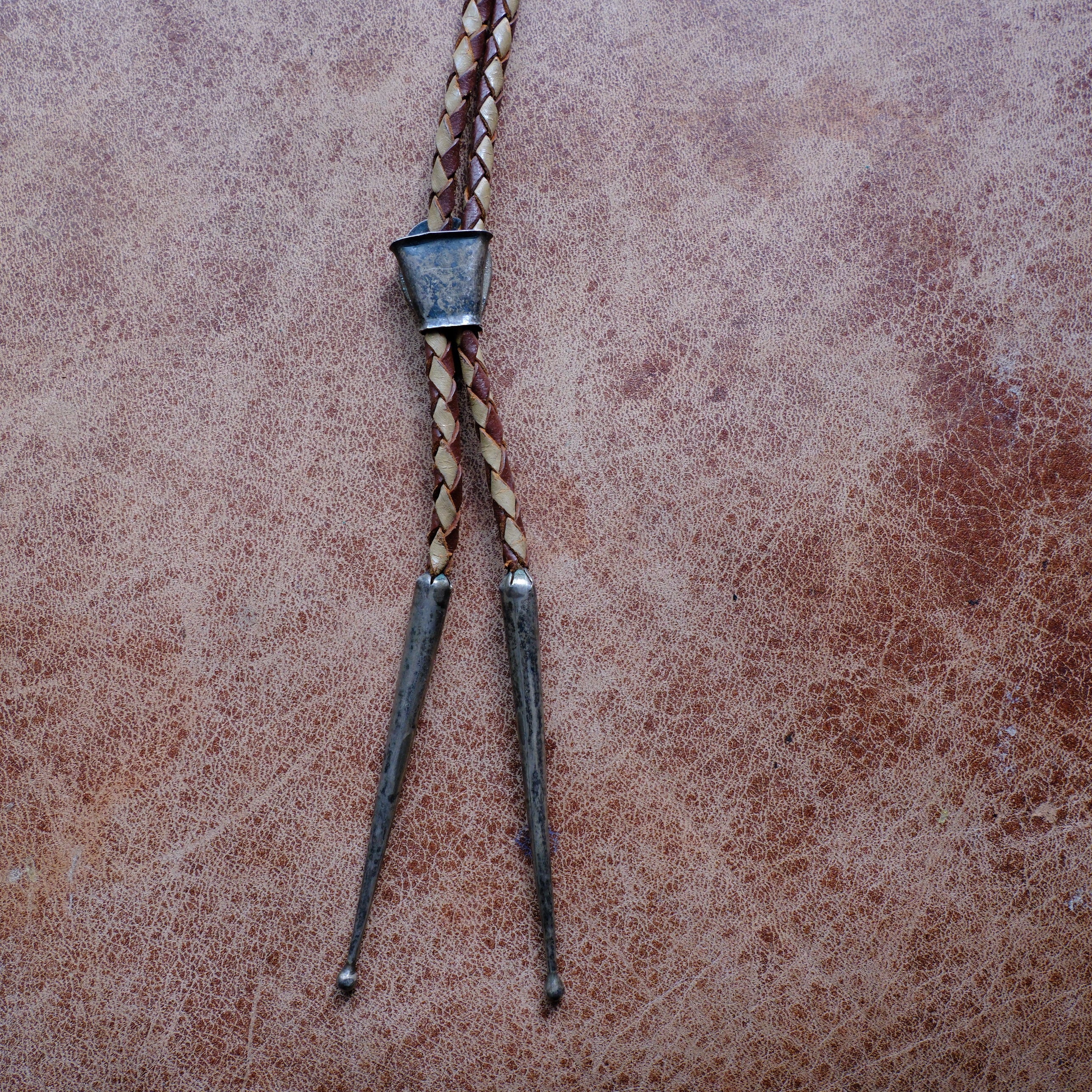 Vintage Petite Multistone Inlay Bolo Tie
