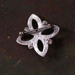 Vintage Sterling Turquoise Sandcast Flower Brooch