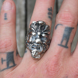 Vintage White Bronze Biker Ring 9