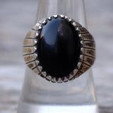 Vintage Sterling Onyx Ring 8.75