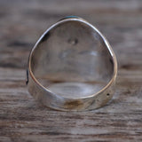 Vintage Sterling Turquoise Thunderbird Ring 9.75