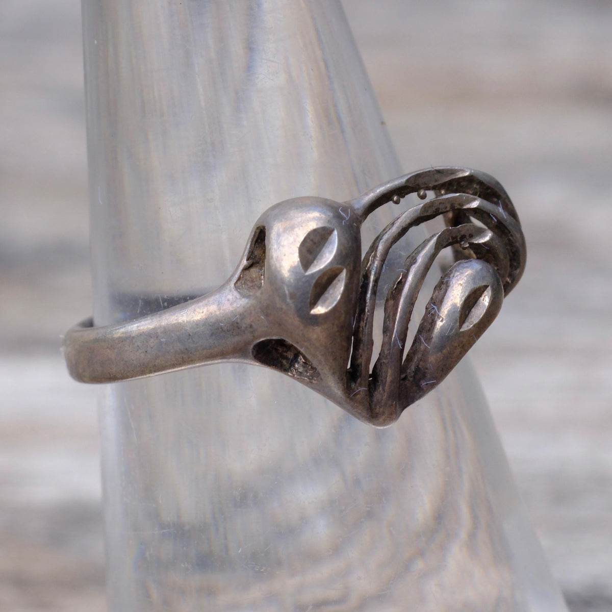 Vintage Sterling Silver Heart Ring 6.25
