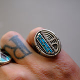 Vintage Sterling Turquoise Bear Paw Ring 5