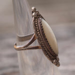 Vintage Sterling Mother Of Pearl Ring 4