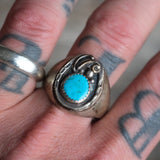 Vintage Sterling Turquoise Horseshoe Ring 13