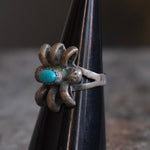 Vintage Sterling Sandcast Turquoise Ring 5.5