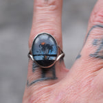Vintage Sterling Painted Butterfly Wing Ring 6.25