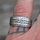 Vintage Sterling Braided Silver Band 8