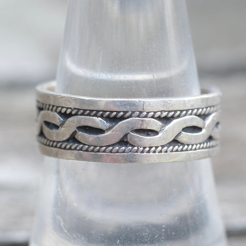 Vintage Sterling Silver Braided Band 8.75