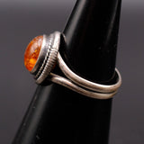 Vintage Sterling Amber Ring 5