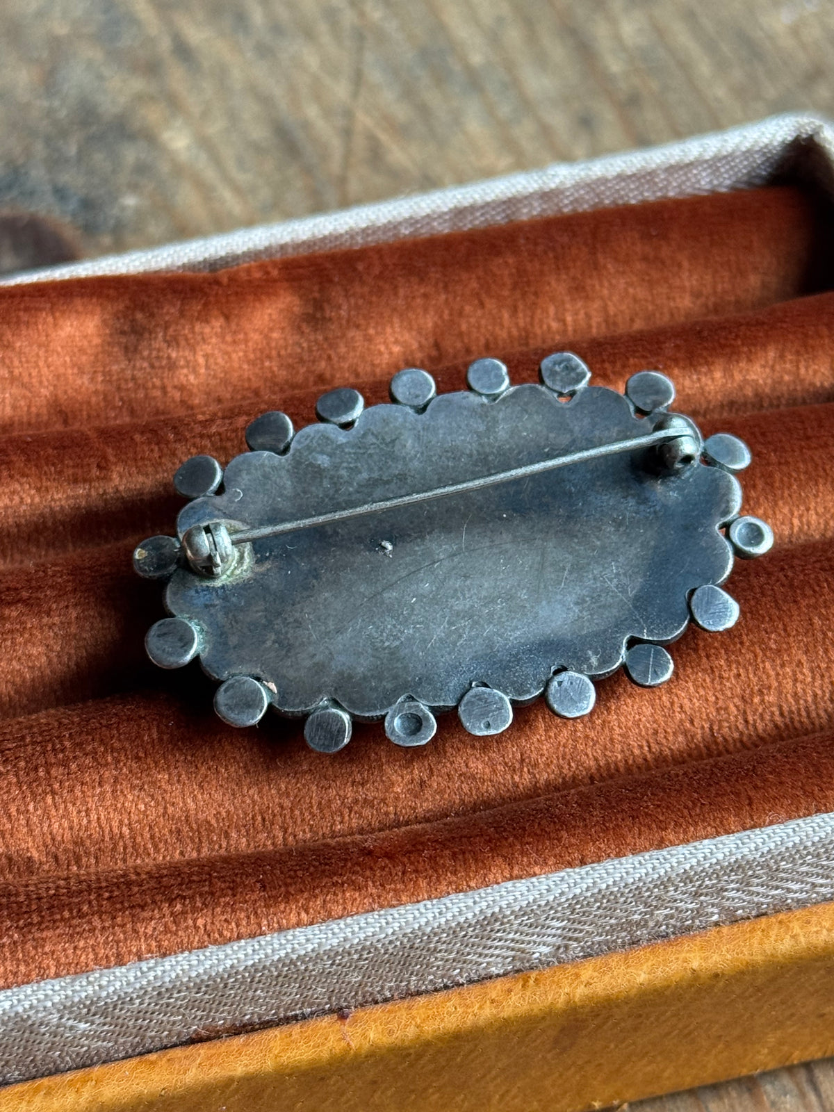 Vintage Sterling Silver Turquoise Beaded Pin