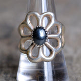 Vintage Sterling Hematite Sandcast Ring 9