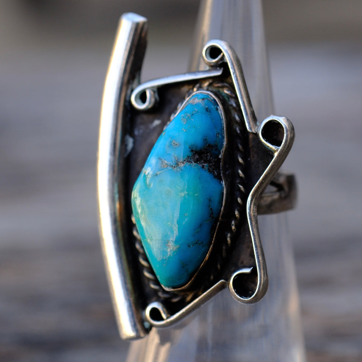 Vintage Sterling Turquoise Ring 5