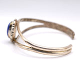 Vintage Sterling Lapis Cuff Bracelet 6.75"