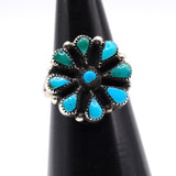 Vintage Sterling Turquoise Cluster Ring 3