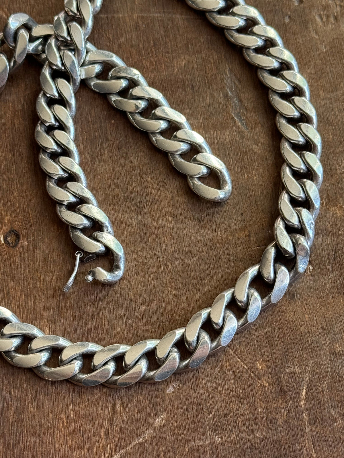 Vintage Sterling Silver 17.5” Chunky Curb Chain