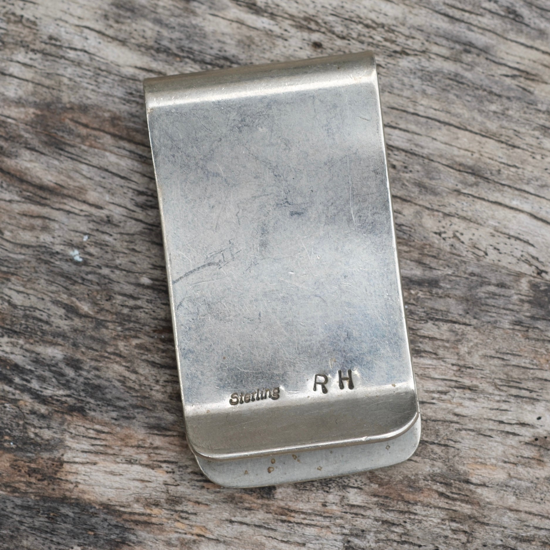 Vintage Sterling Overlay Stamped Road Runner Moneyclip Signed