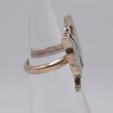 Vintage Sterling Crushed Turquoise Inlay Ring 4.25