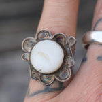 Vintage Sterling Mother Of Pearl Ring 5