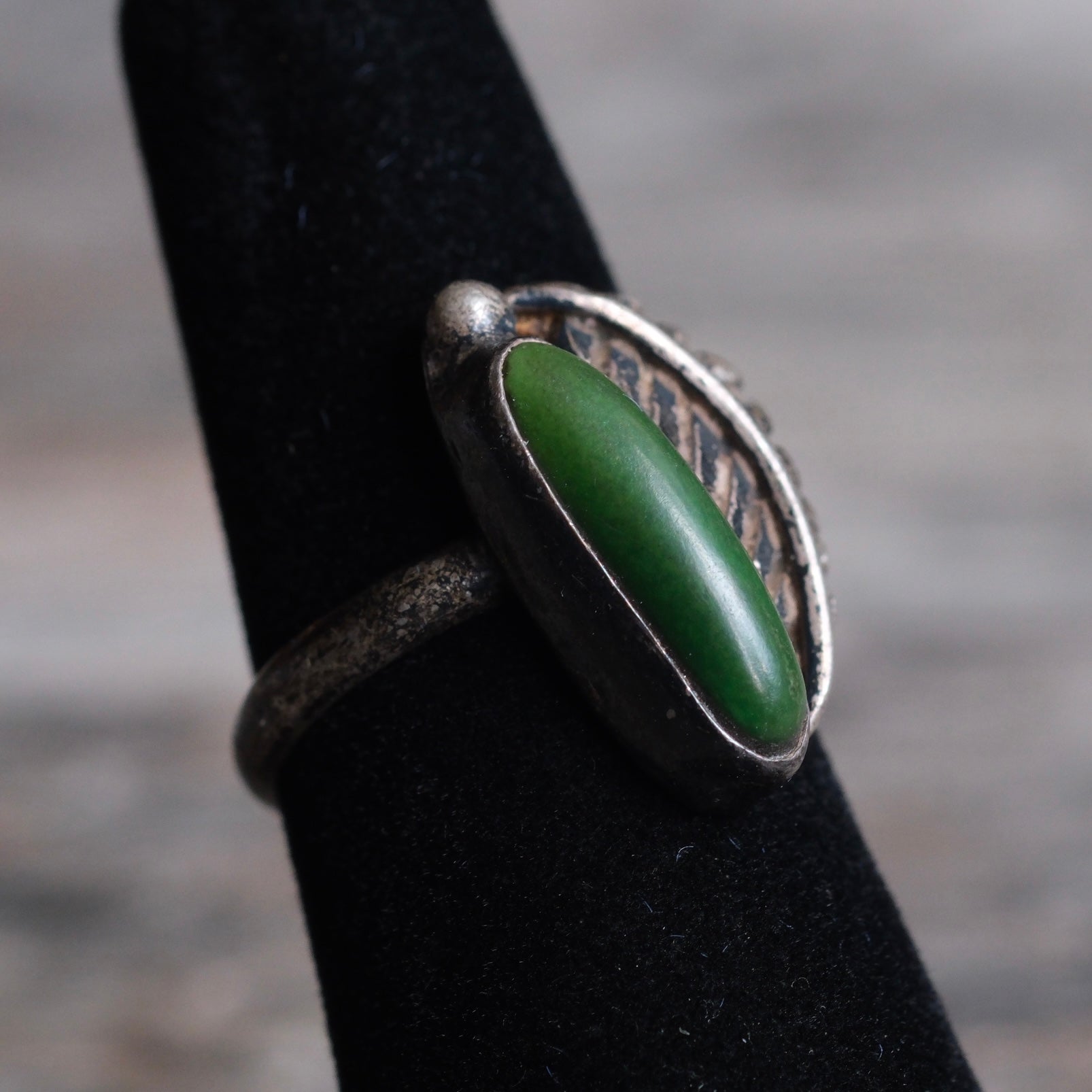 Vintage Sterling Turquoise Feather Ring 5.5