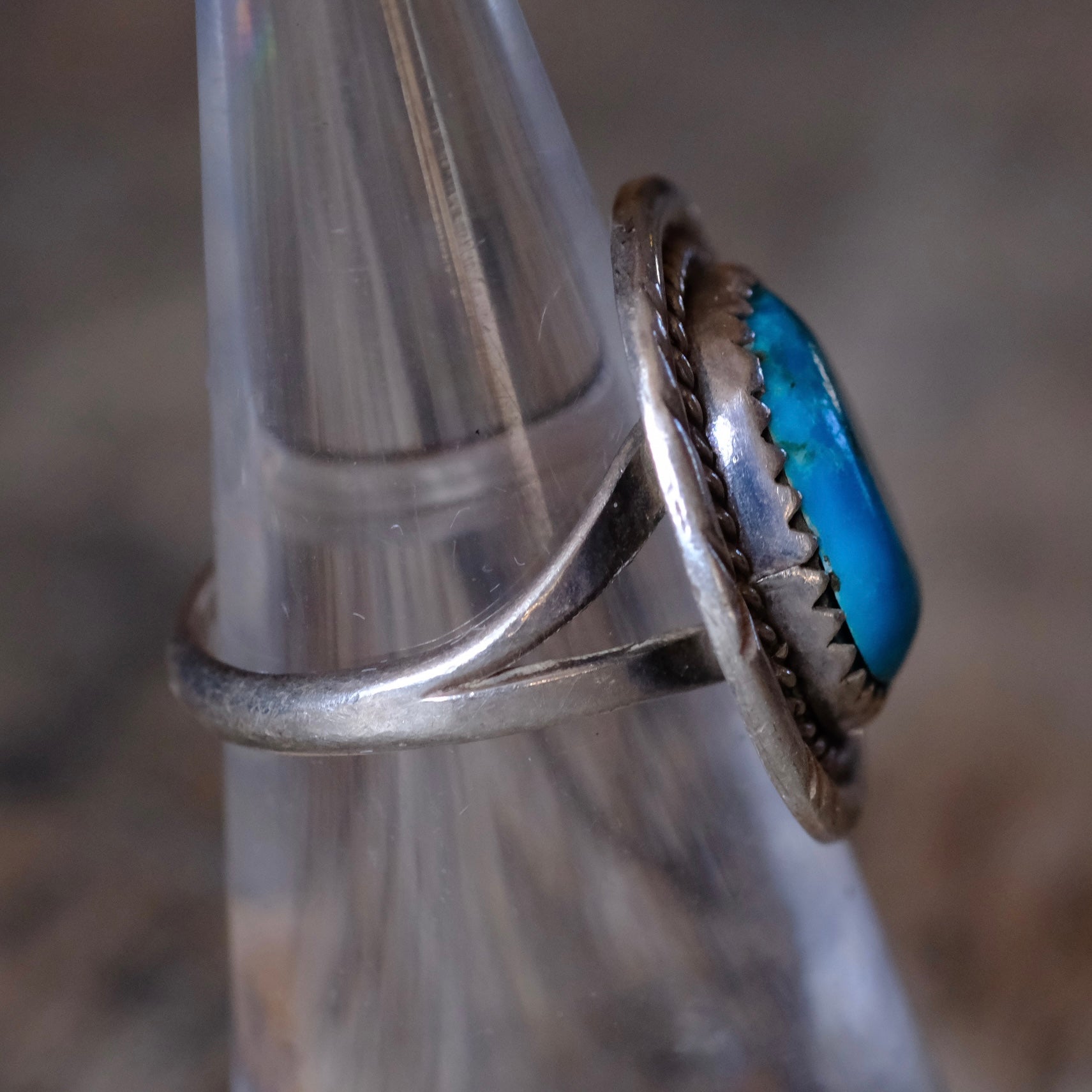 Vintage Sterling Turquoise Ring 5.75
