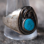 Vintage Sterling Turquoise Horseshoe Ring 13