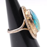Vintage Sterling Turquoise Roper Ring 6.5
