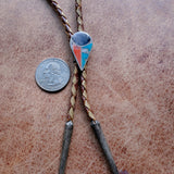 Vintage Petite Multistone Inlay Bolo Tie