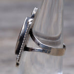Vintage Sterling Petrified Wood Ring 6.5