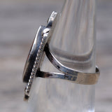 Vintage Sterling Petrified Wood Ring 6.5