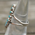 Vintage Sterling Turquoise Cluster Ring 6