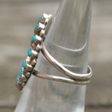 Vintage Sterling Turquoise Cluster Ring 6