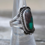 Vintage Sterling Turquoise Roper Ring 6.5