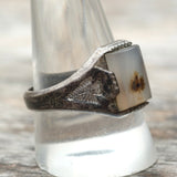 Vintage Sterling Agate Arrowhead Signet Ring 11