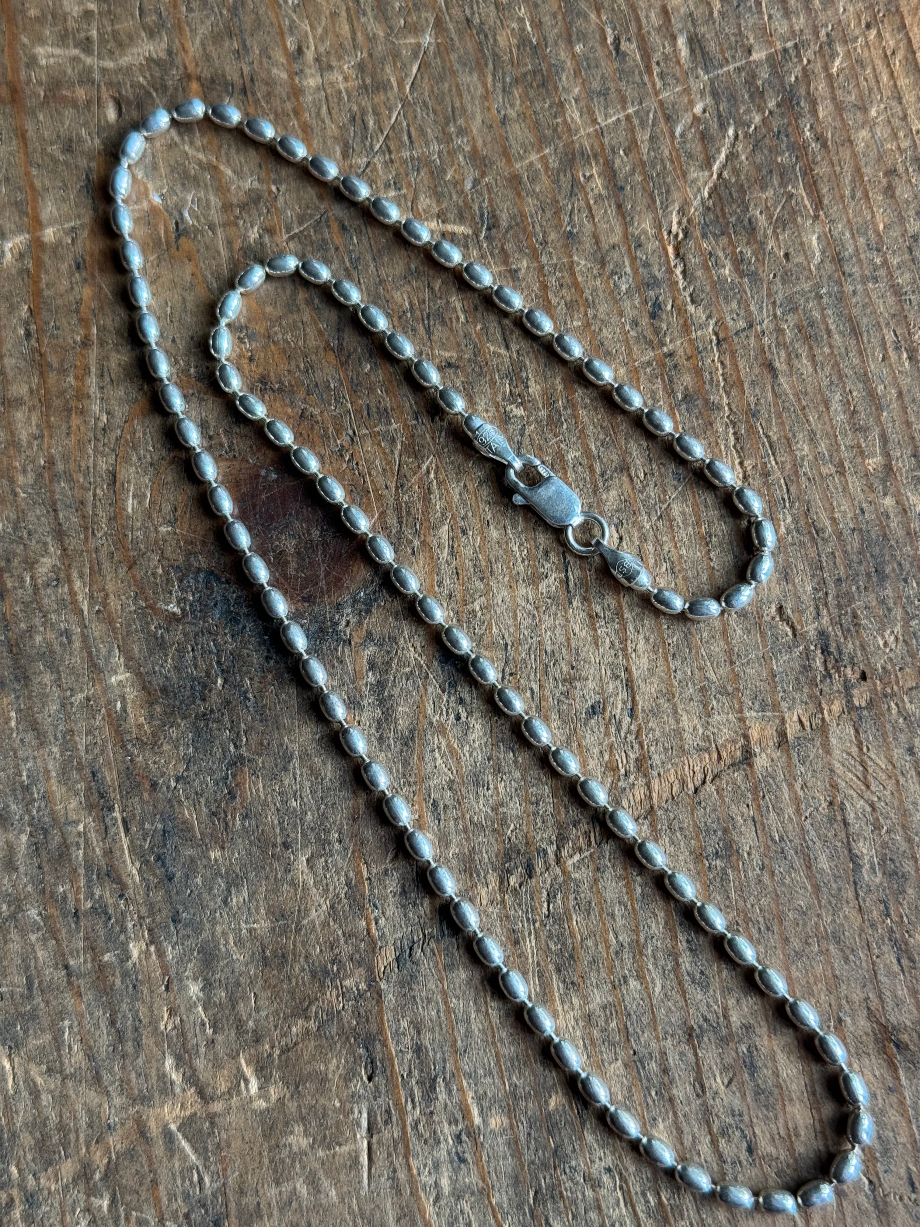 Vintage Sterling Silver 16” Bead Chain